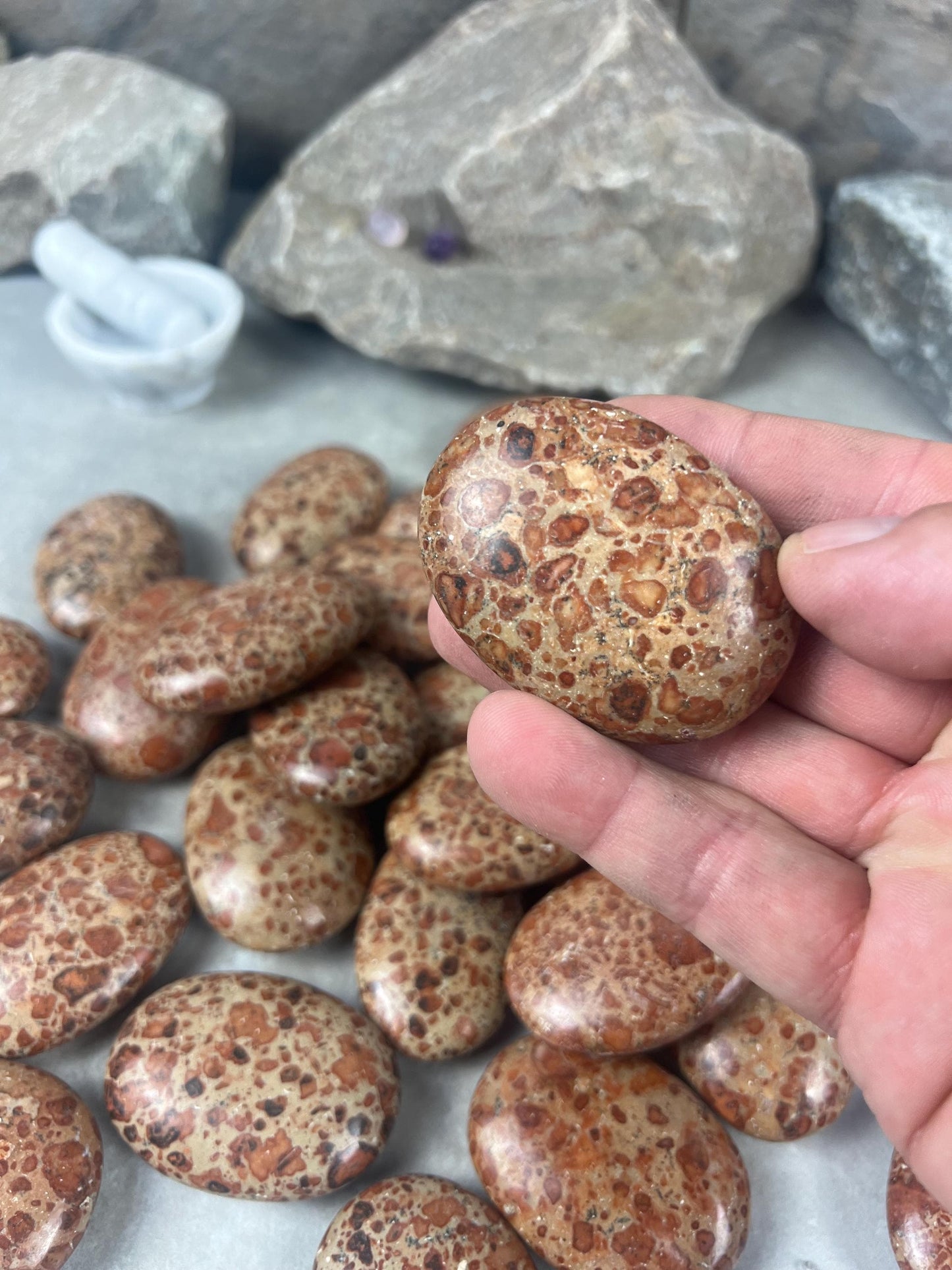 Brazilian Asteroid Jasper Polished Palm Stone Anxiety Stress Distraction Home Decor Home Decor Worry Pocket Stress Anxiety Palm Stone