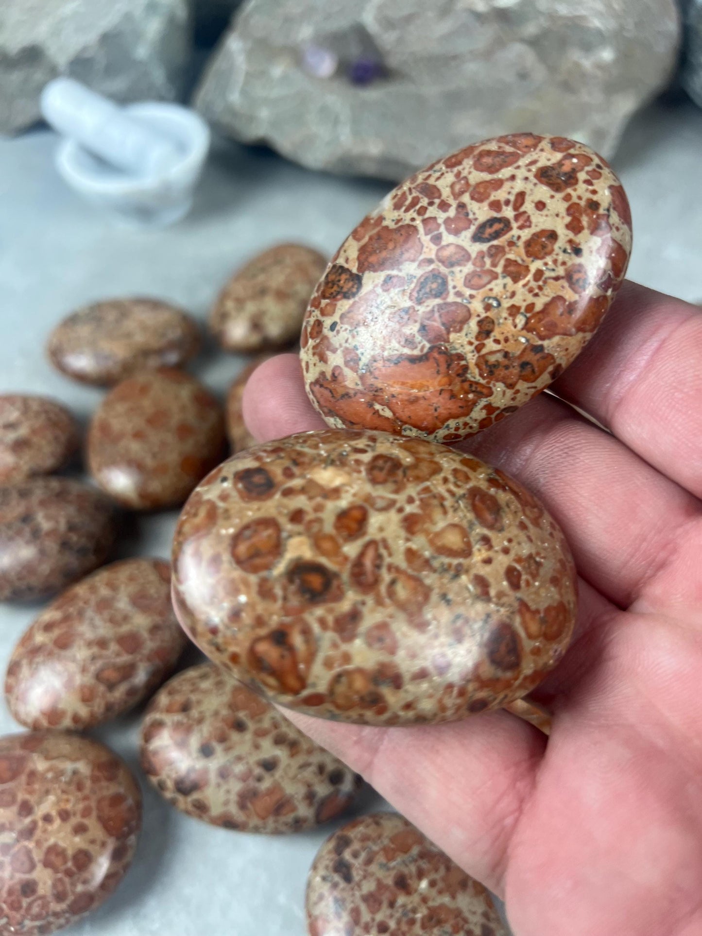Brazilian Asteroid Jasper Polished Palm Stone Anxiety Stress Distraction Home Decor Home Decor Worry Pocket Stress Anxiety Palm Stone