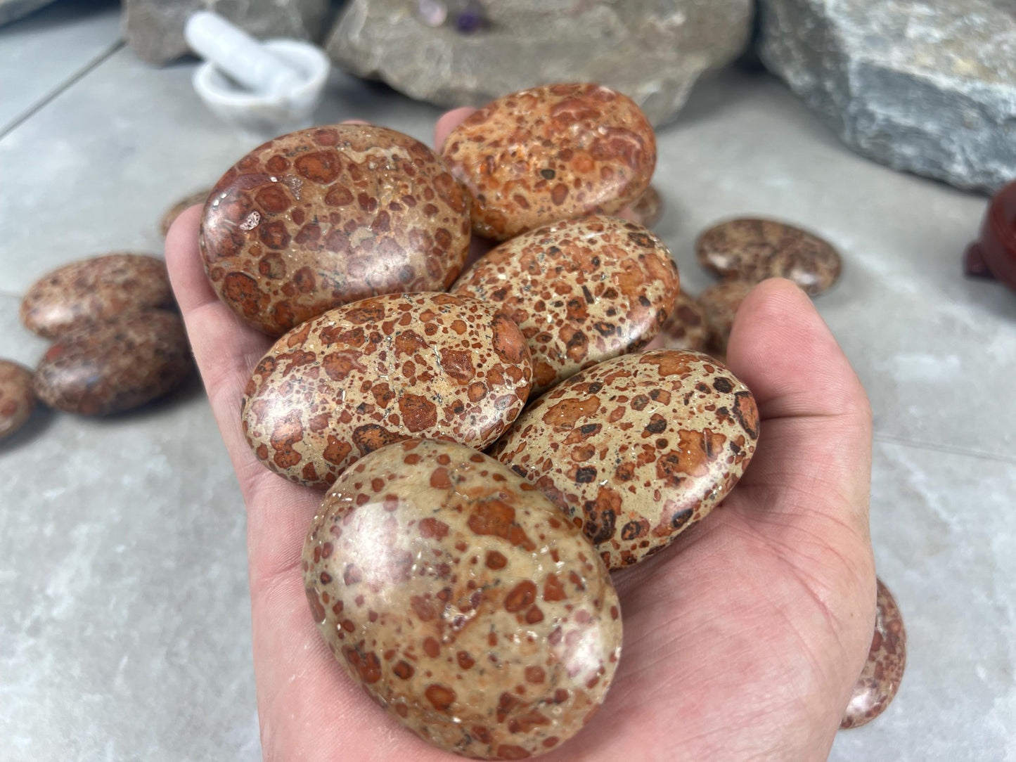 Brazilian Asteroid Jasper Polished Palm Stone Anxiety Stress Distraction Home Decor Home Decor Worry Pocket Stress Anxiety Palm Stone