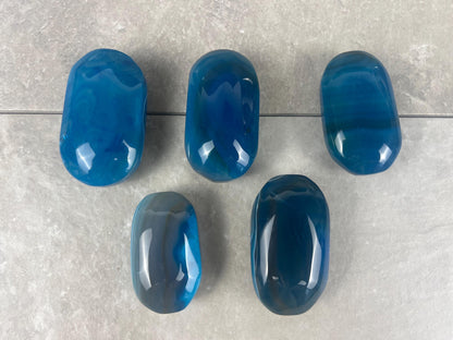 German Blue Sardonyx Palm Stone Polished Worry Stone Home Decor Home Decor Anxiety Pocket Home Decor Worry Pocket Stress Anxiety Palm Stone