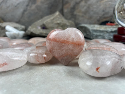 African Lthium Quartz Heart Palm Stone: Crystal Desk Decor with Stand