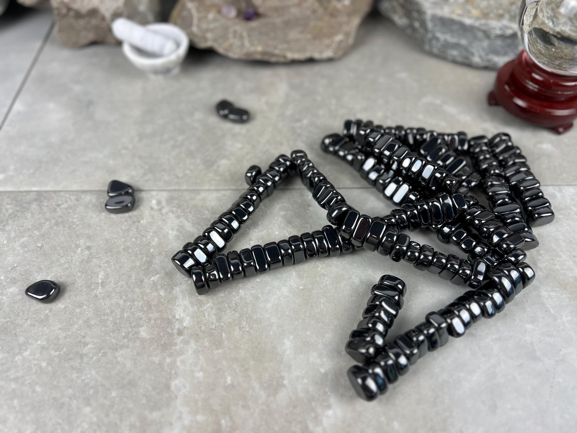 Magnetic Magnetite Tumble Stones Anxiety Worry Meditation Decor Home Decor Worry Pocket Stress Anxiety Palm Stone