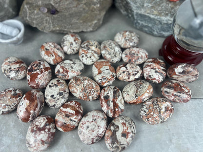 Large Crazy Agate Stone Palm Stone Mexican Agate Money Polished Crystal Worry Distraction
