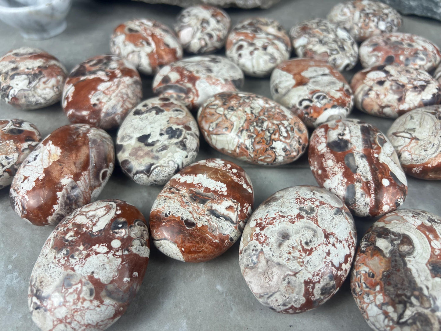 Large Crazy Agate Stone Palm Stone Mexican Agate Money Polished Crystal Worry Distraction