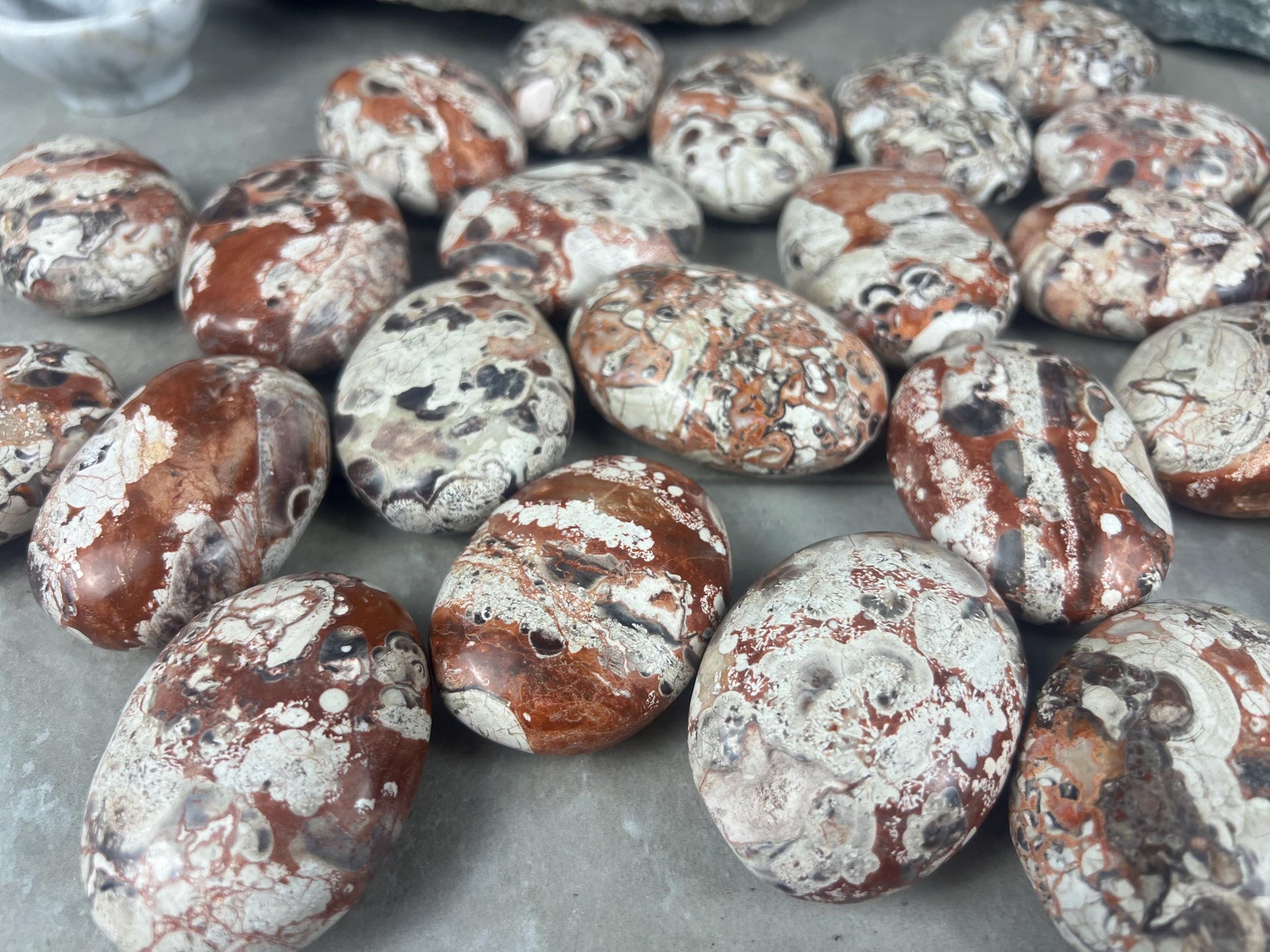 Large Crazy Agate Stone Palm Stone Mexican Agate Money Polished Crystal Worry Distraction