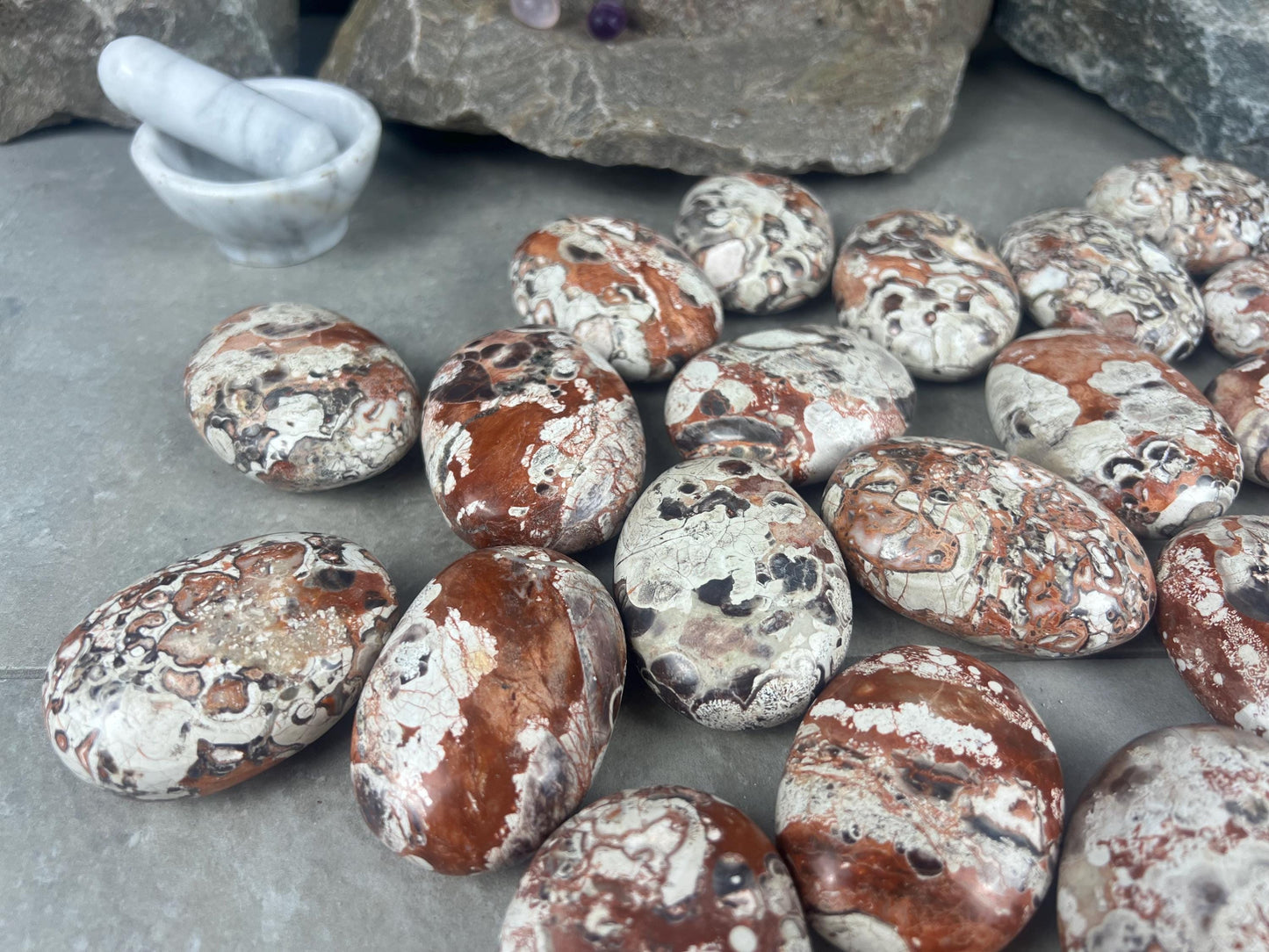 Large Crazy Agate Stone Palm Stone Mexican Agate Money Polished Crystal Worry Distraction