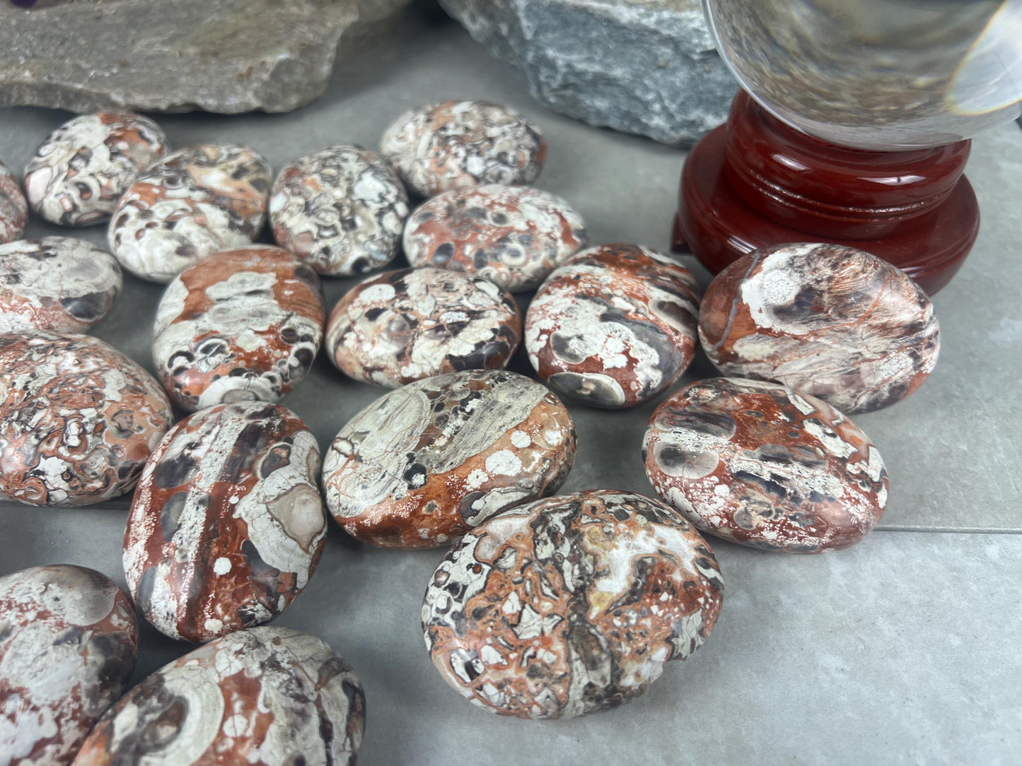 Large Crazy Agate Stone Palm Stone Mexican Agate Money Polished Crystal Worry Distraction