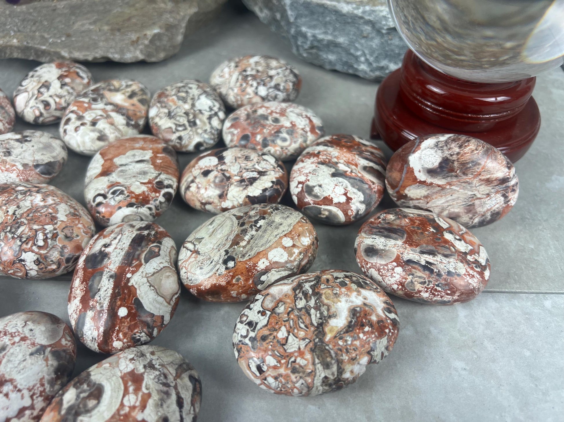 Large Crazy Agate Stone Palm Stone Mexican Agate Money Polished Crystal Worry Distraction