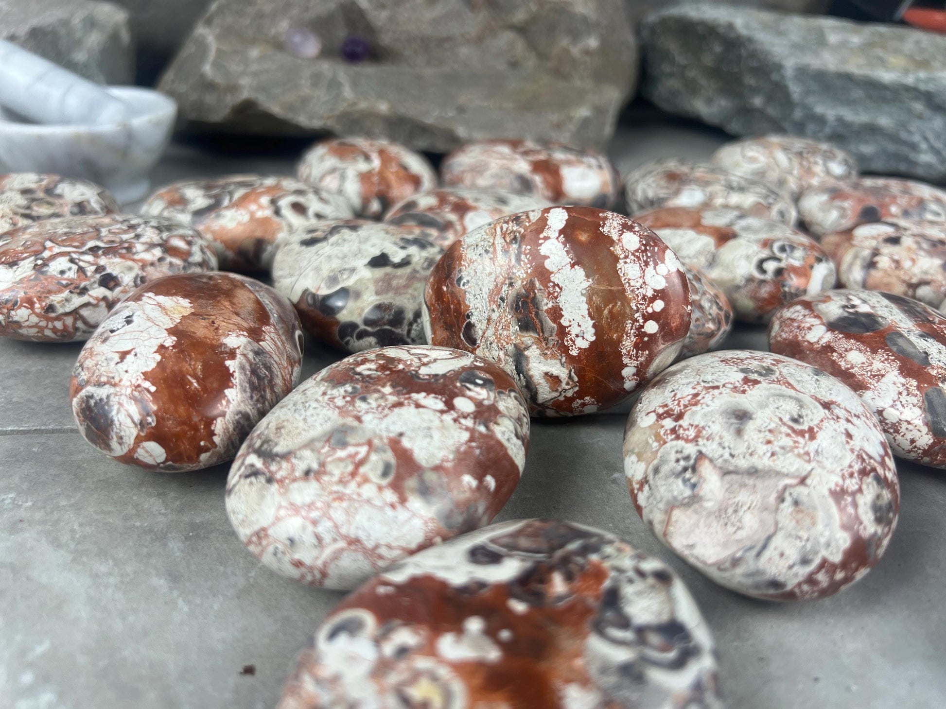 Large Crazy Agate Stone Palm Stone Mexican Agate Money Polished Crystal Worry Distraction