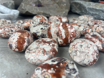Large Crazy Agate Stone Palm Stone Mexican Agate Money Polished Crystal Worry Distraction