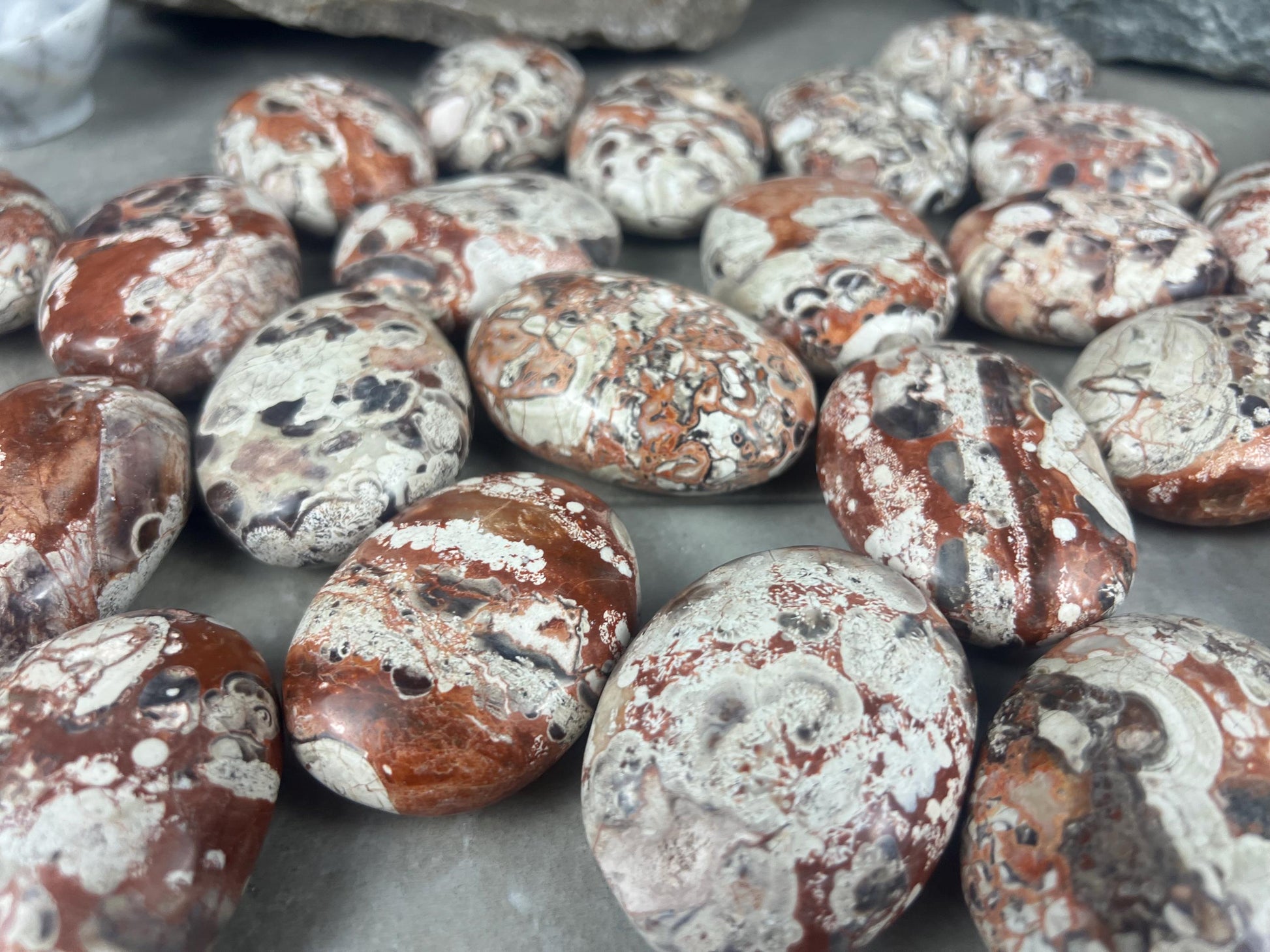 Large Crazy Agate Stone Palm Stone Mexican Agate Money Polished Crystal Worry Distraction