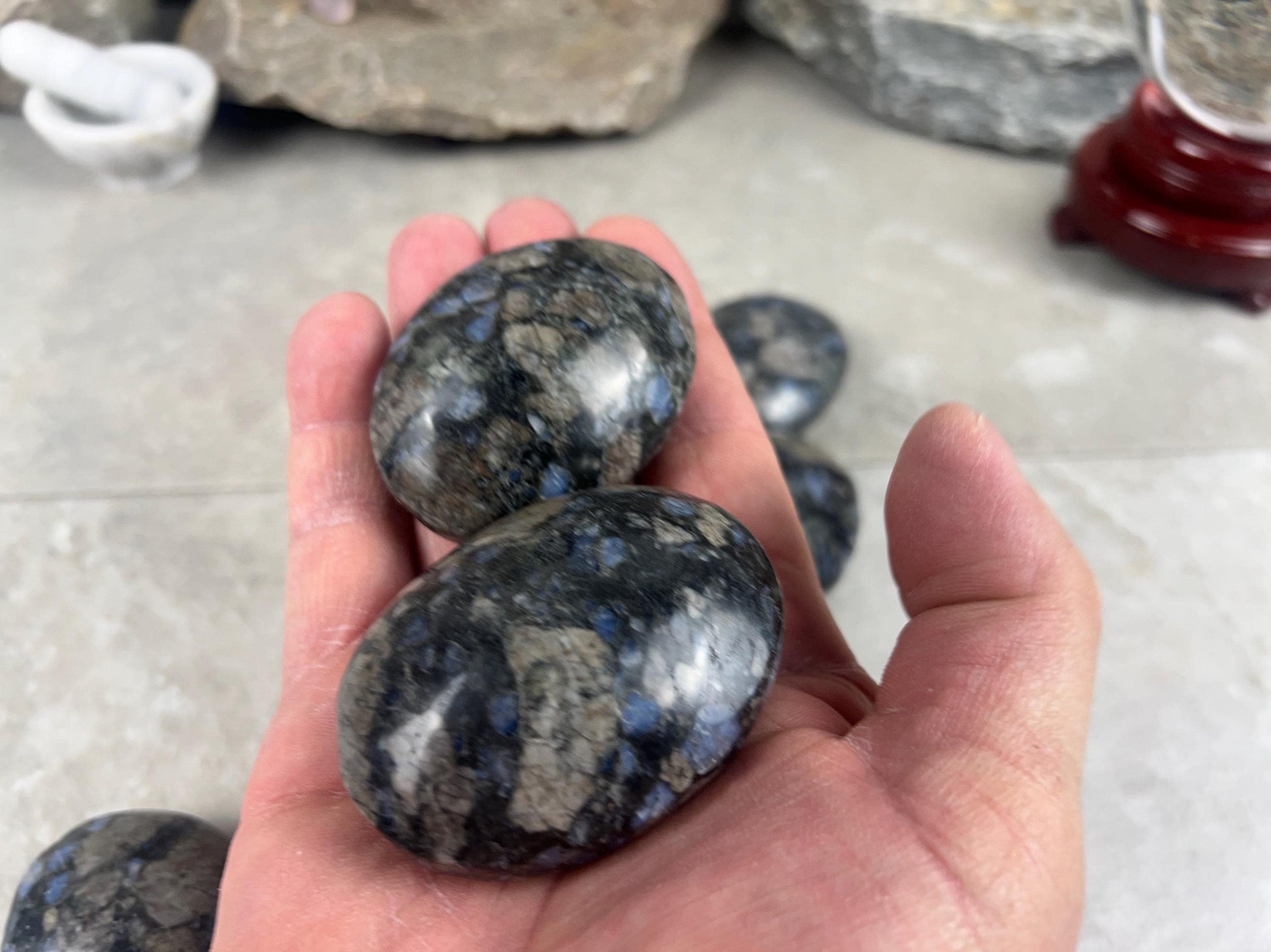 Texas Llanite Palm Stone Polished Crystal for Stress Relief Home Decor Home Decor Anxiety Pocket
