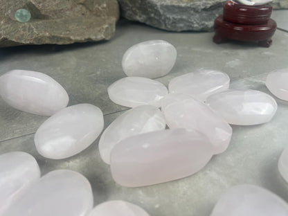 Mangano Calcite Palm Stone Polished Crystal for Meditation & Anxiety Relief Home Decor Worry Pocket Stress Anxiety Palm Stone