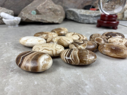 Caramel Quartz Calcite Polished Crystal for Anxiety & Focus Home Decor Worry Pocket Stress Anxiety Palm Stone