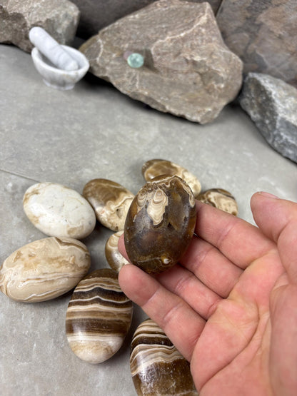 Caramel Quartz Calcite Polished Crystal for Anxiety & Focus Home Decor Worry Pocket Stress Anxiety Palm Stone