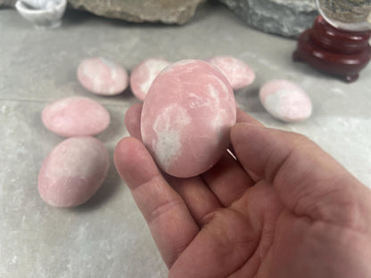 Burmese Pink Jade Palm Stone: Polished Crystal for Anxiety Relief Home Decor Worry Pocket Stress Anxiety Palm Stone