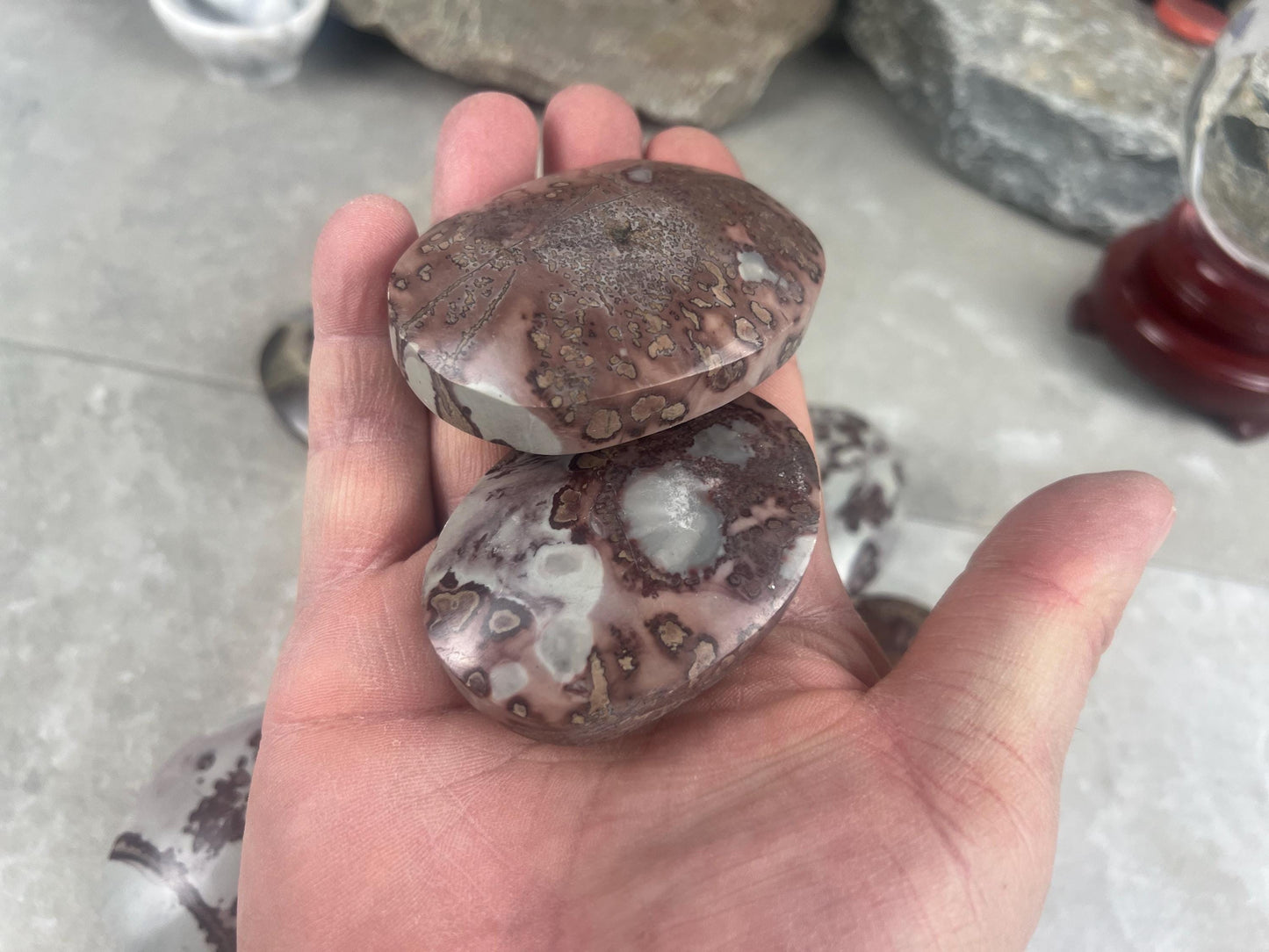 Coffee Bean Jasper Palm Stone Polished Crystal Worry Anxiety Distraction Pocket Stone