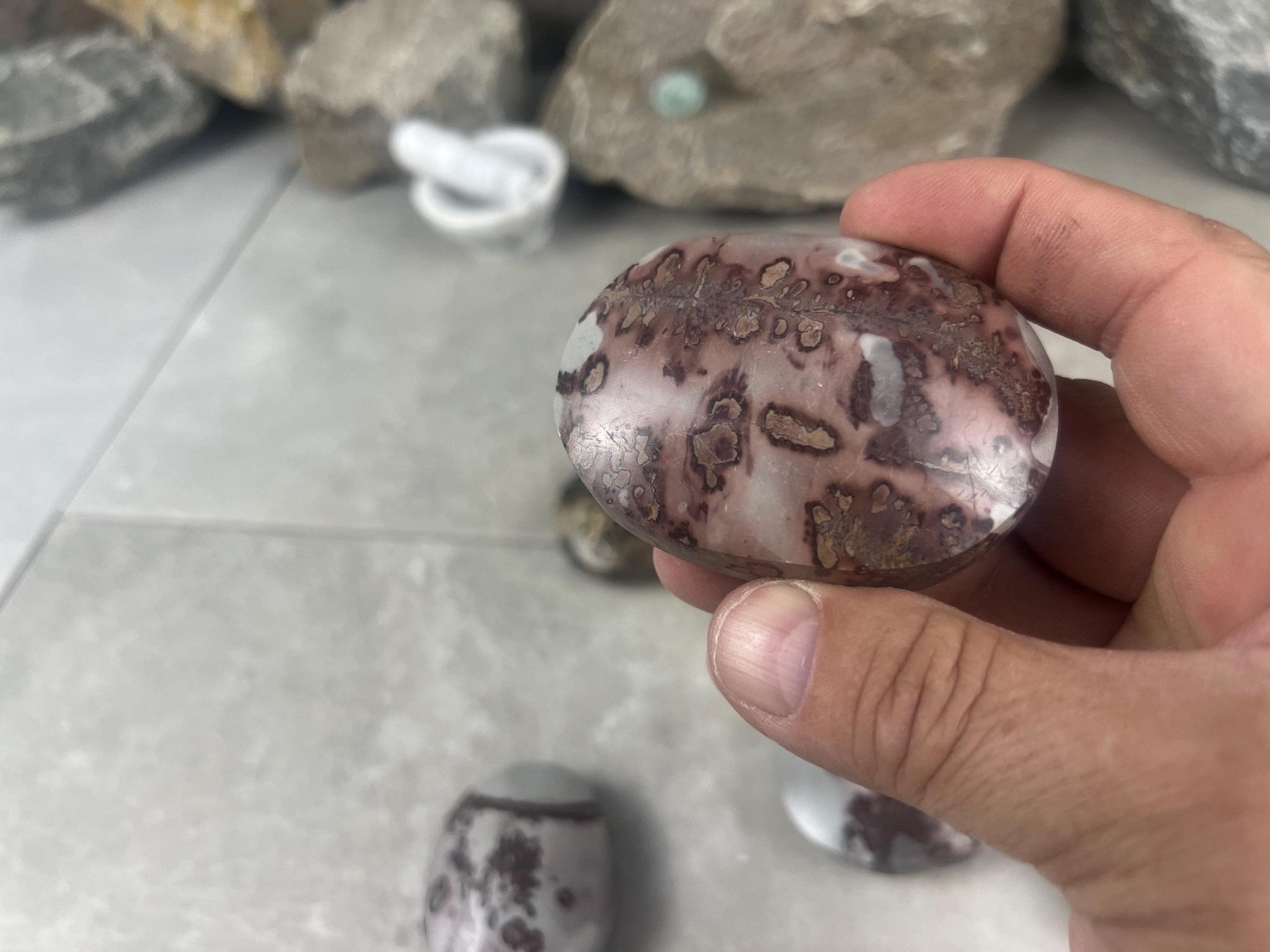 Coffee Bean Jasper Palm Stone Polished Crystal Worry Anxiety Distraction Pocket Stone