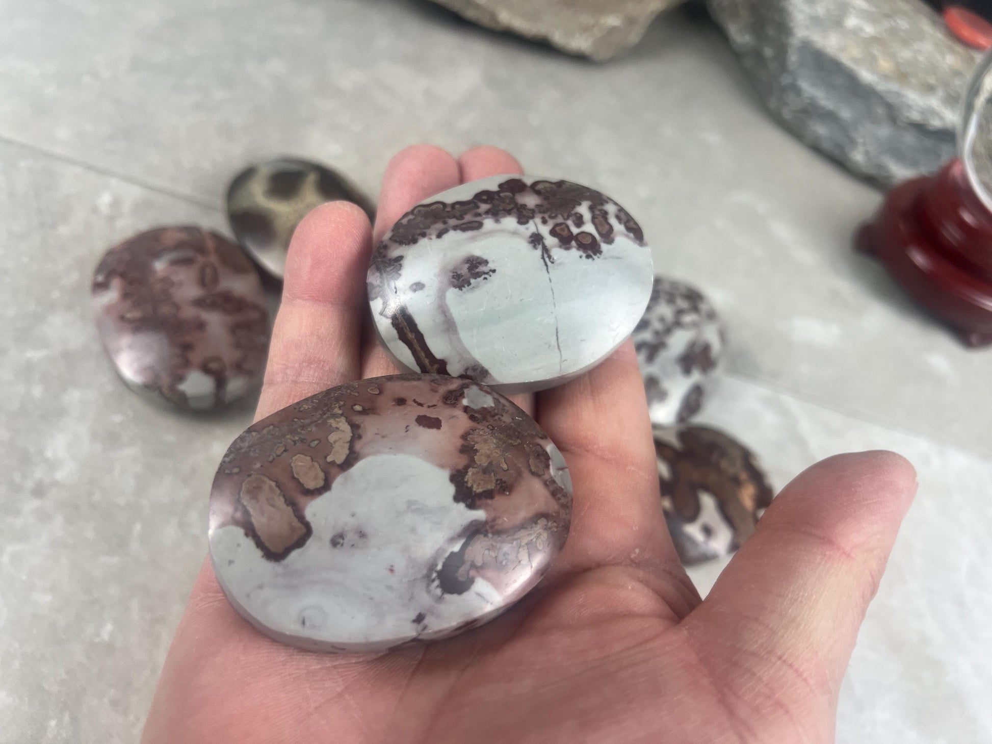 Coffee Bean Jasper Palm Stone Polished Crystal Worry Anxiety Distraction Pocket Stone