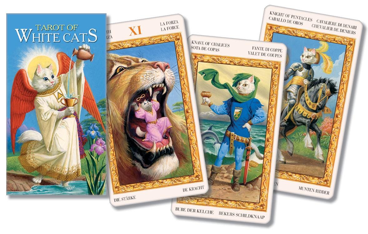 Tarot of the White Cats Card Deck 78 Cards Fully Licensed and Original Inclusive Tarot Deck Guidebook Home Decor Gift