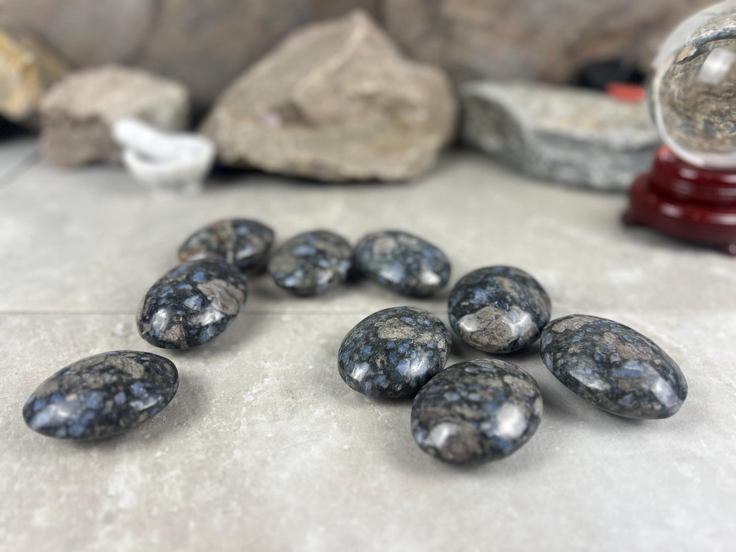 Texas Llanite Palm Stone Polished Crystal for Stress Relief Home Decor Home Decor Anxiety Pocket