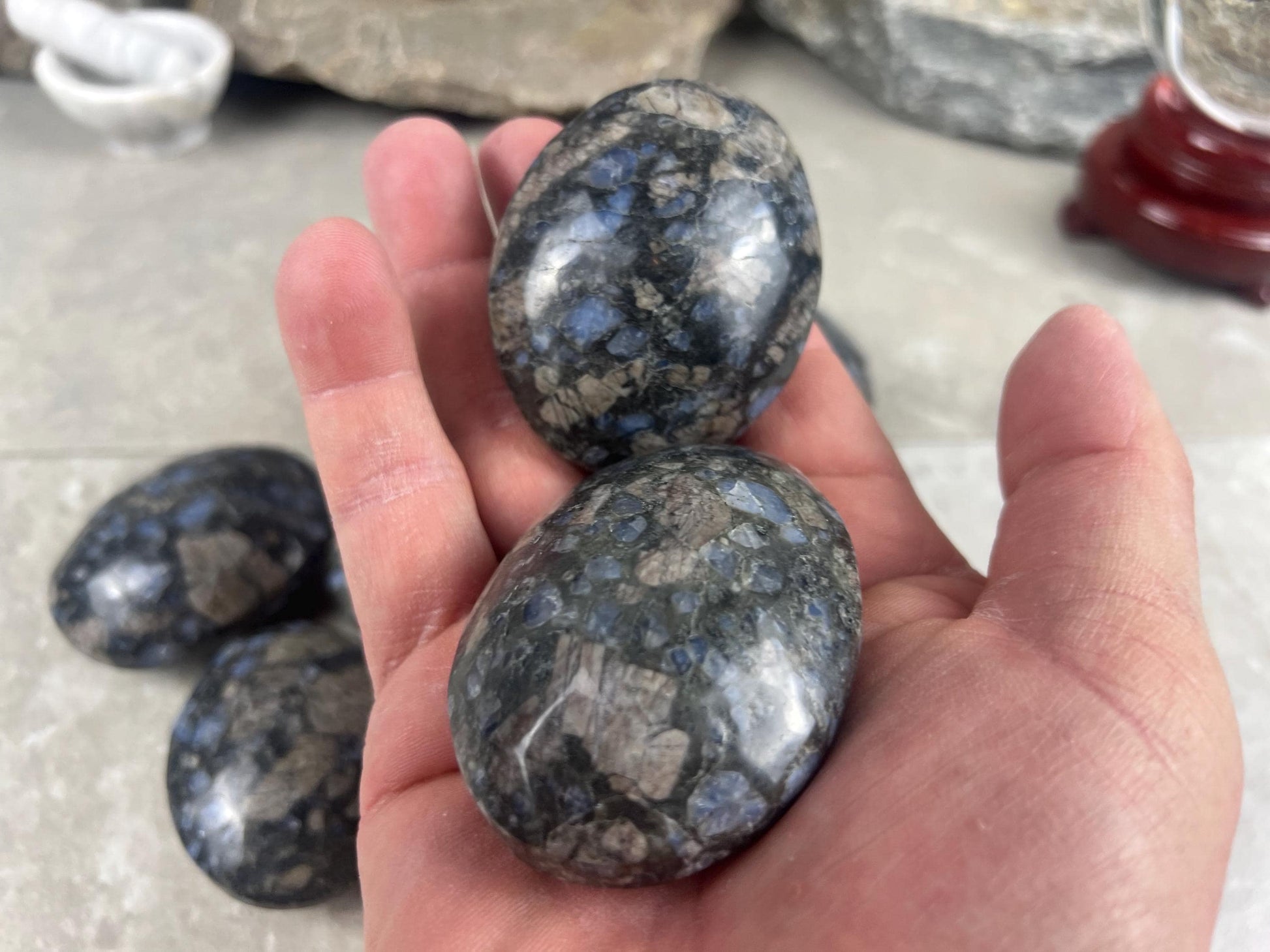 Texas Llanite Palm Stone Polished Crystal for Stress Relief Home Decor Home Decor Anxiety Pocket