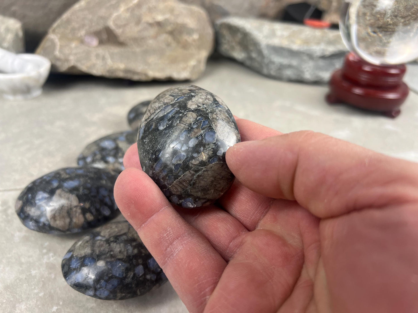 Texas Llanite Palm Stone Polished Crystal for Stress Relief Home Decor Home Decor Anxiety Pocket