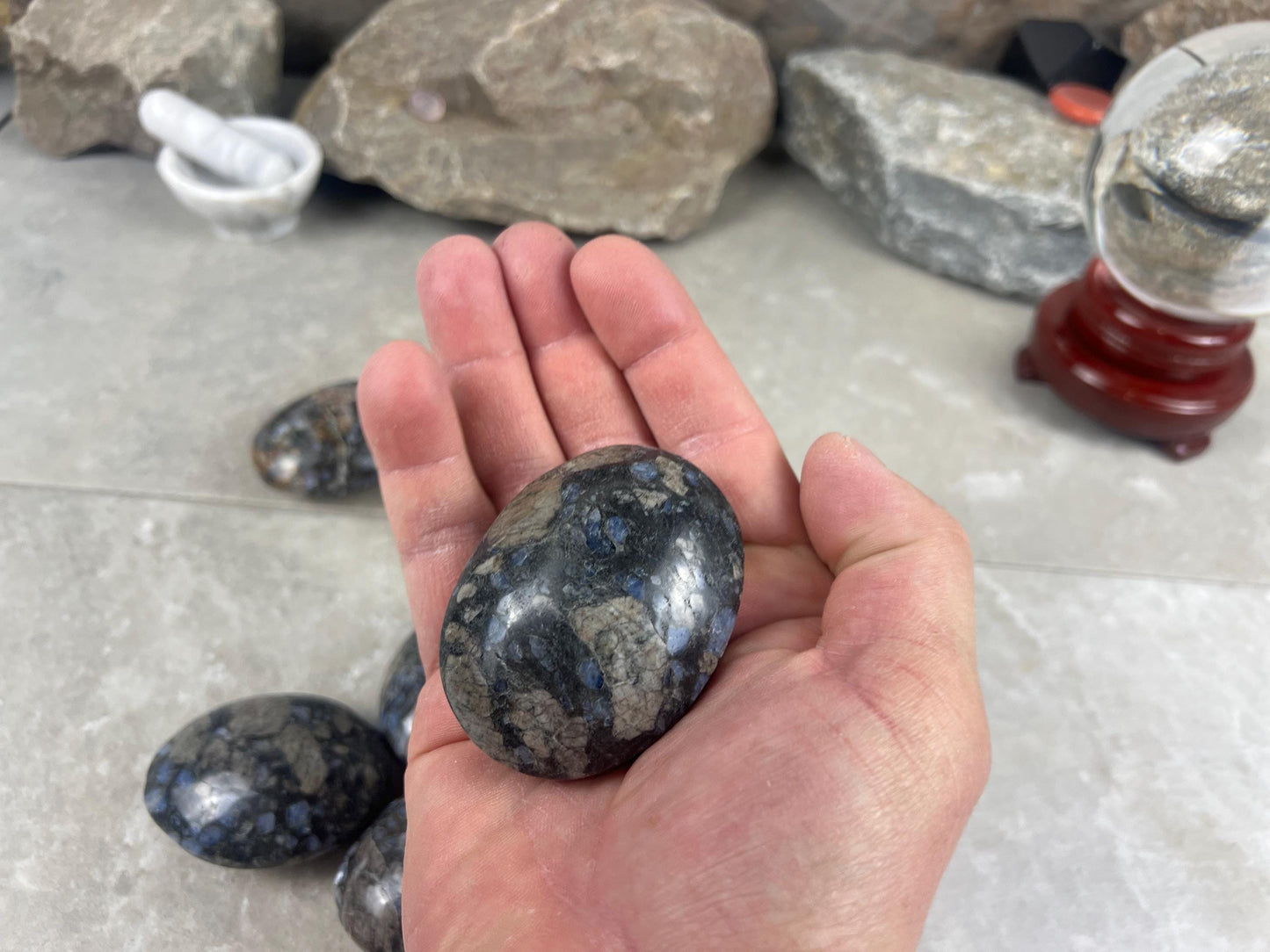 Texas Llanite Palm Stone Polished Crystal for Stress Relief Home Decor Home Decor Anxiety Pocket