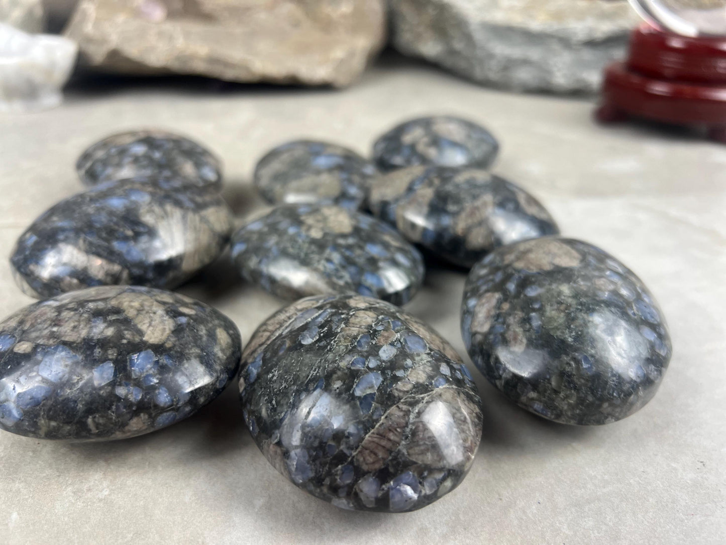 Texas Llanite Palm Stone Polished Crystal for Stress Relief Home Decor Home Decor Anxiety Pocket