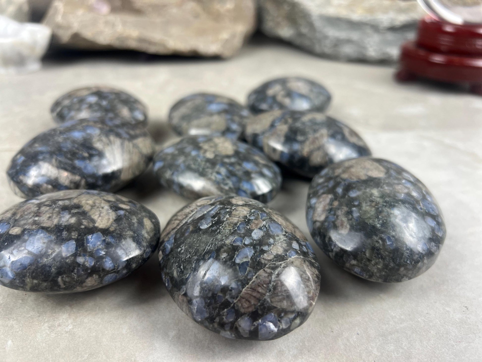 Texas Llanite Palm Stone Polished Crystal for Stress Relief Home Decor Home Decor Anxiety Pocket