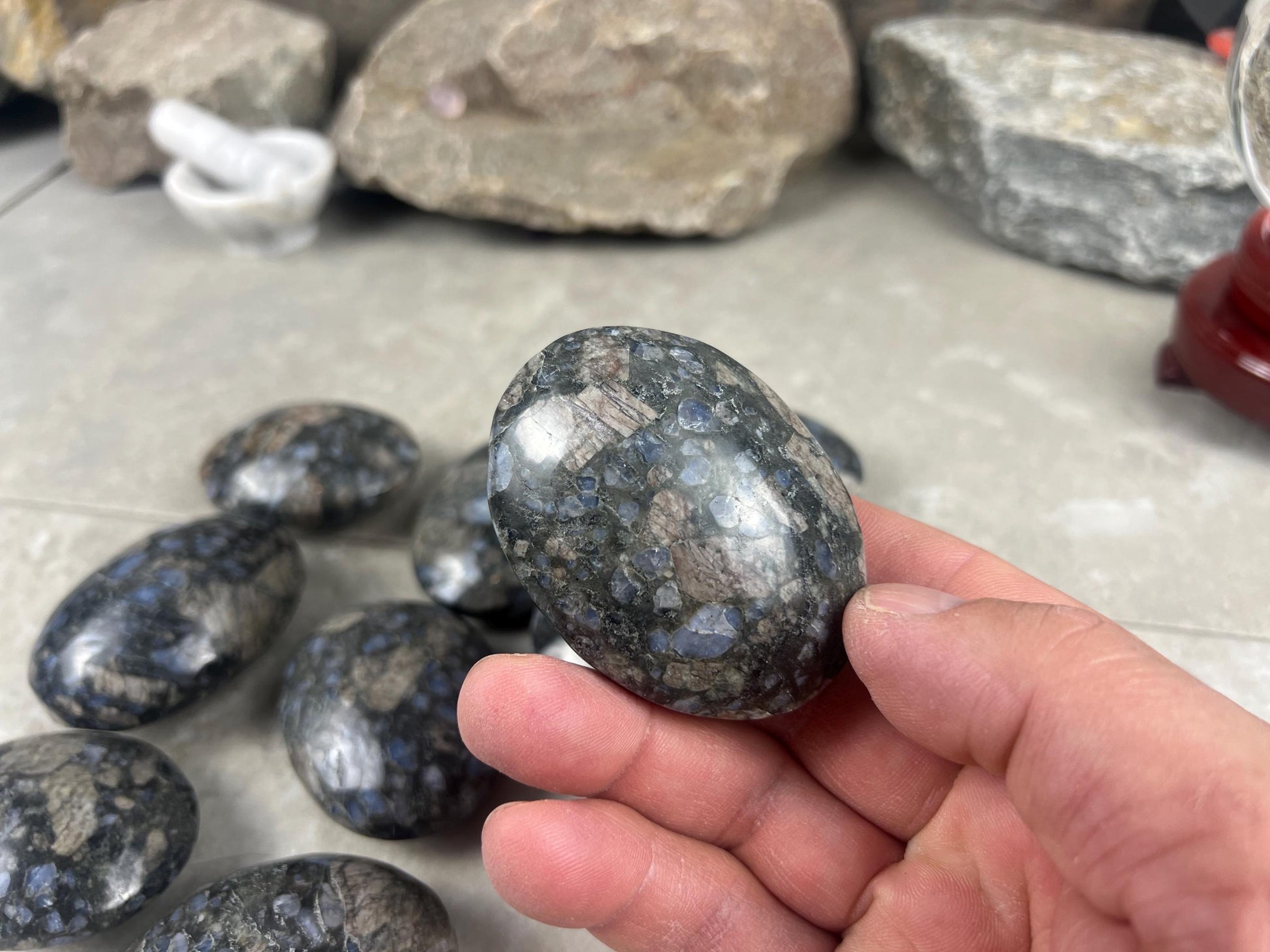 Texas Llanite Palm Stone Polished Crystal for Stress Relief Home Decor Home Decor Anxiety Pocket