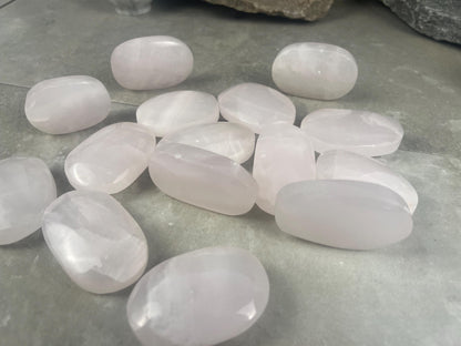 Mangano Calcite Palm Stone Polished Crystal for Meditation & Anxiety Relief Home Decor Worry Pocket Stress Anxiety Palm Stone