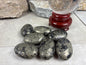 Spanish Black Iron Pyrite Egg Palm Stones Crystal Polished Home Decor, Meditation Dense Heavy stones for distraction from anxiety