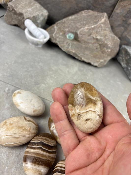Caramel Quartz Calcite Polished Crystal for Anxiety & Focus Home Decor Worry Pocket Stress Anxiety Palm Stone