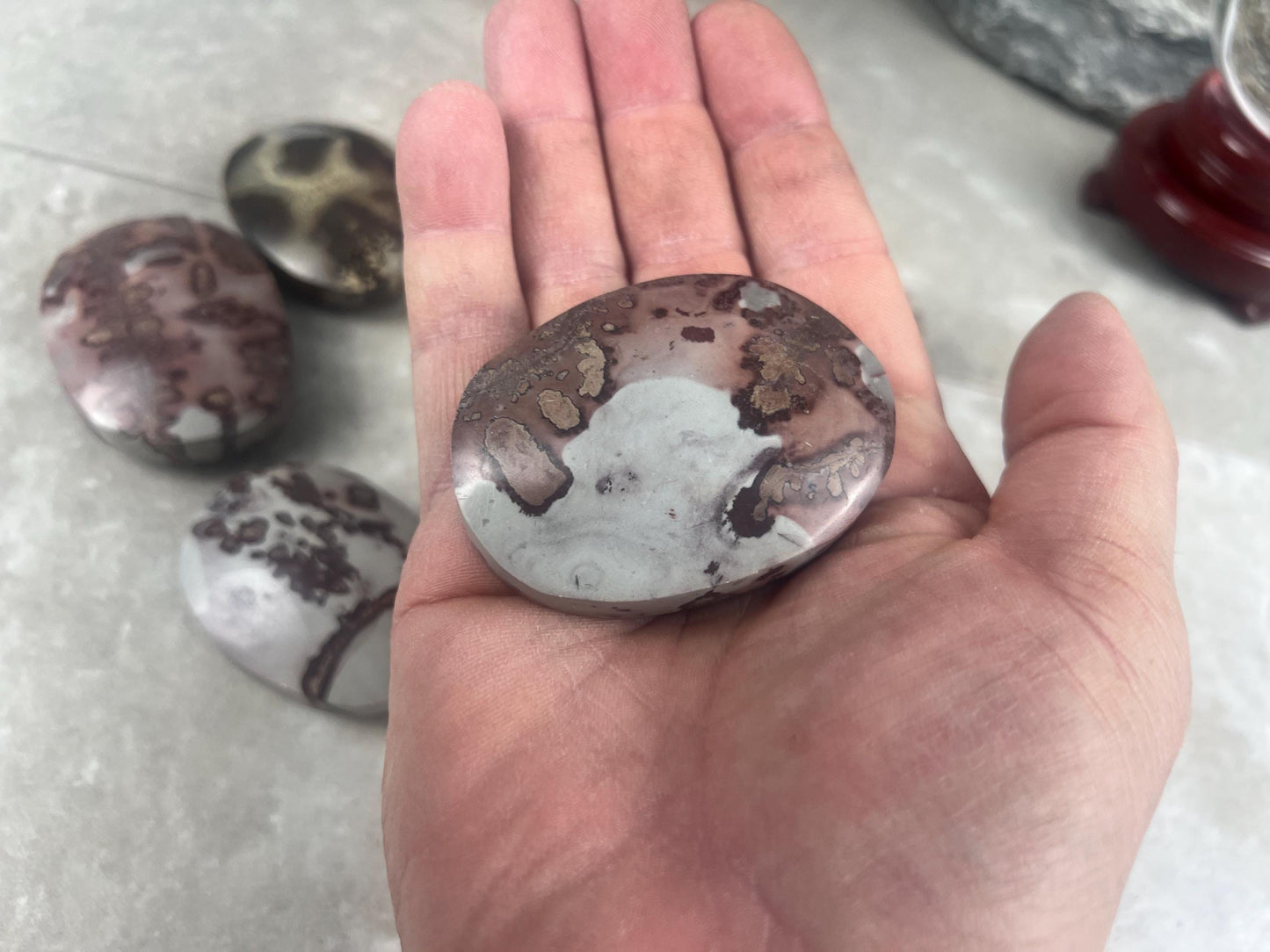 Coffee Bean Jasper Palm Stone Polished Crystal Worry Anxiety Distraction Pocket Stone