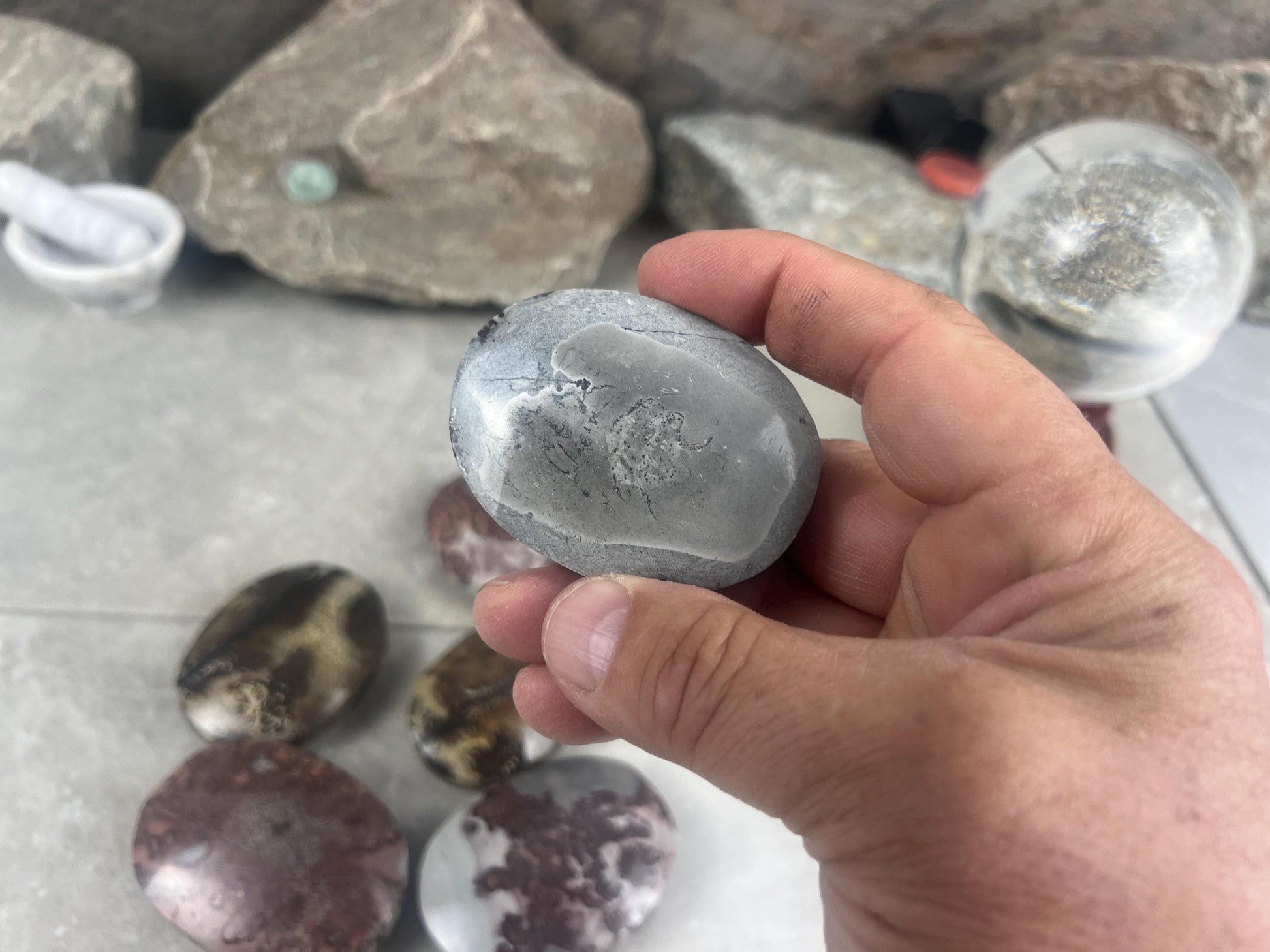 Coffee Bean Jasper Palm Stone Polished Crystal Worry Anxiety Distraction Pocket Stone