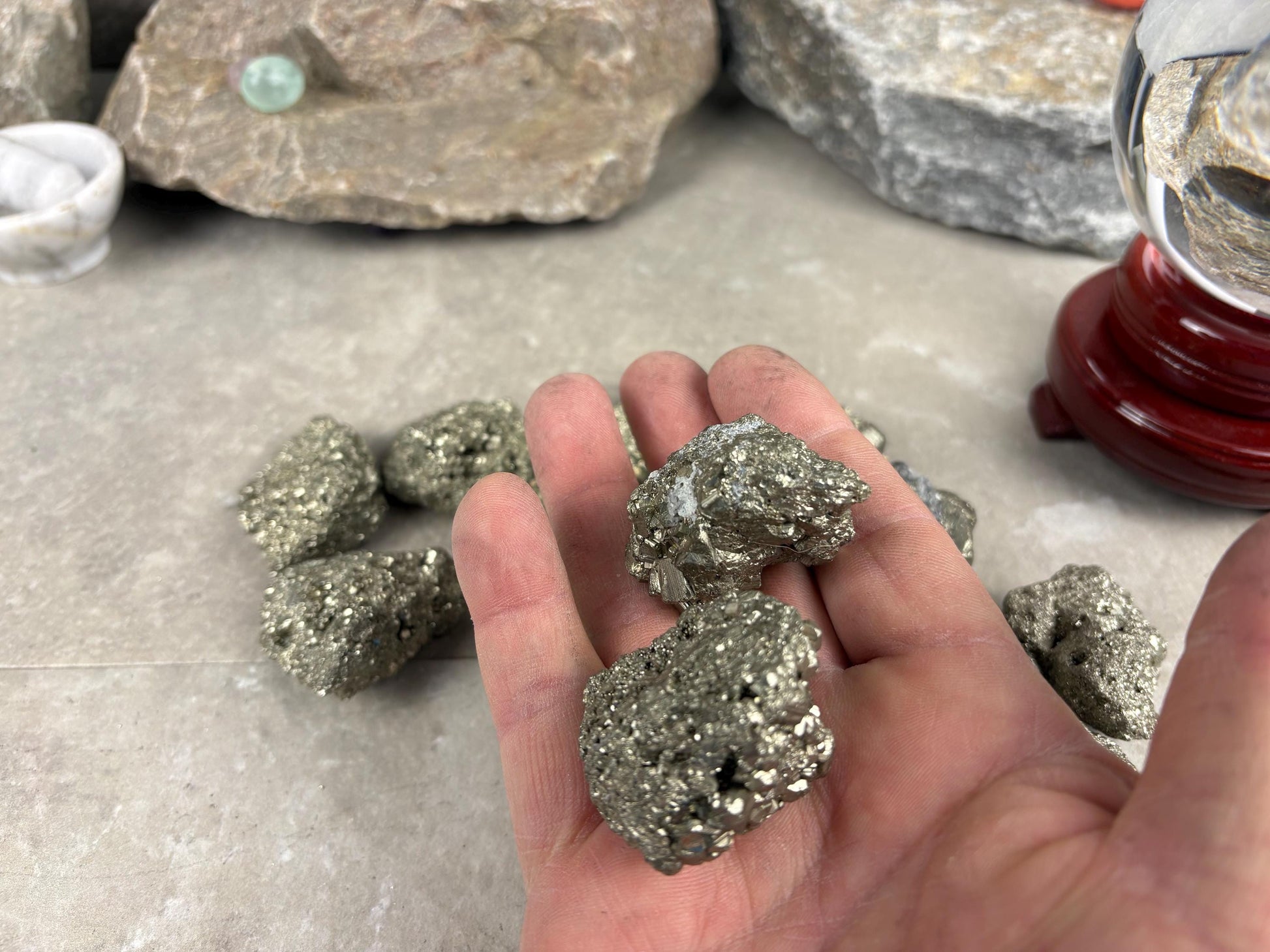 Iron Pyrite Crystal Cluster: Grade A Fools Gold, Home Decor