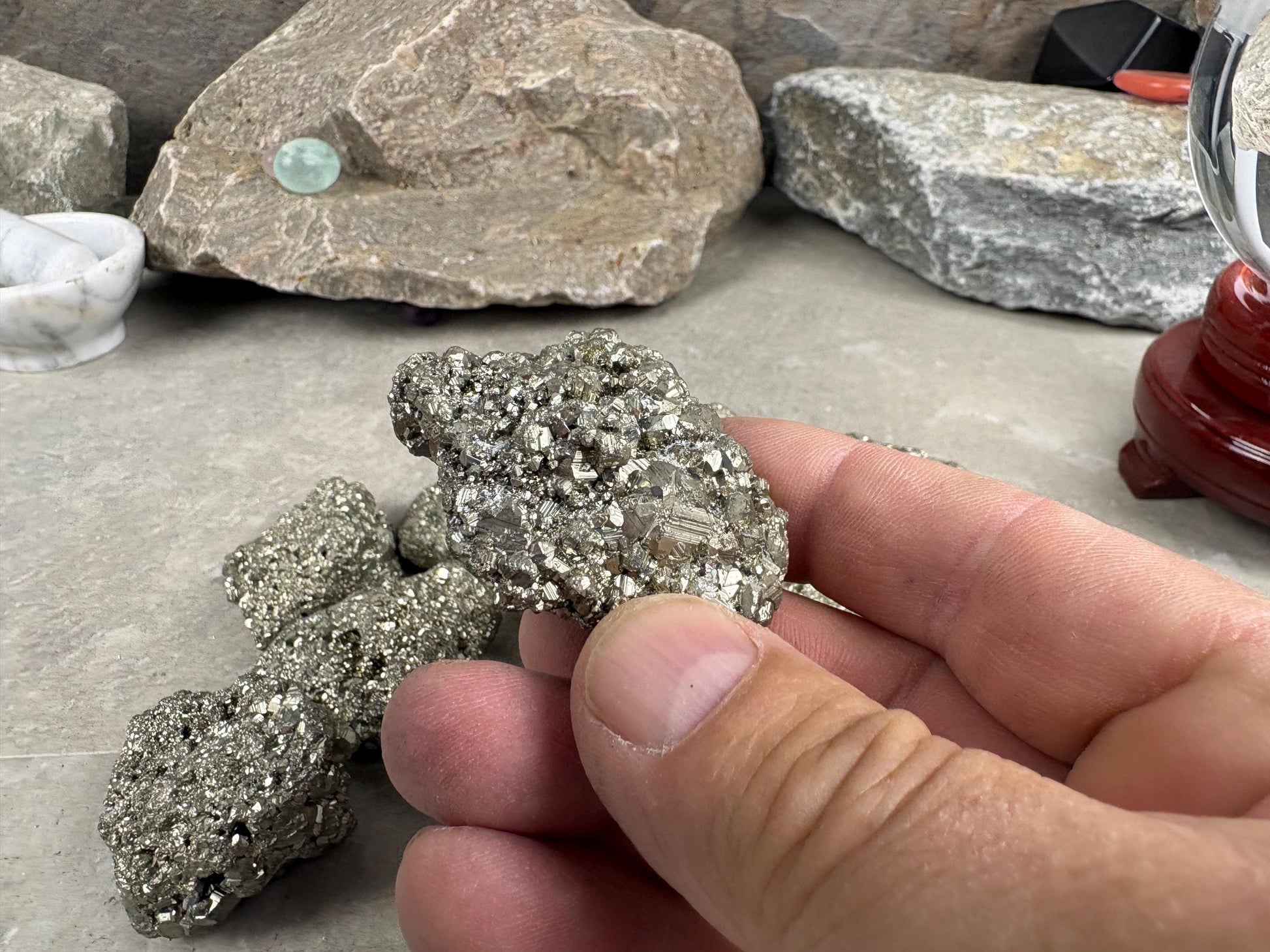 Iron Pyrite Crystal Cluster: Grade A Fools Gold, Home Decor