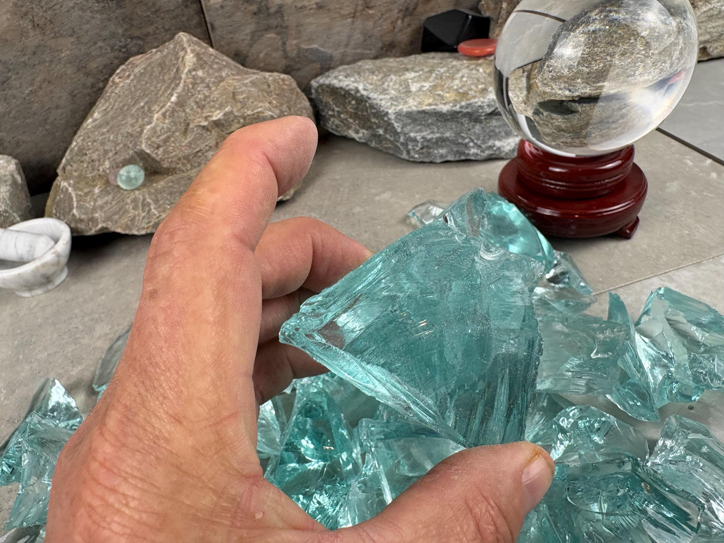 Raw Aquamarine Green Opalite Crystals: High Frequency Healing Stones, Home Decor