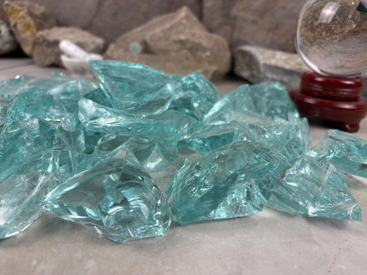 Raw Aquamarine Green Opalite Crystals: High Frequency Healing Stones, Home Decor
