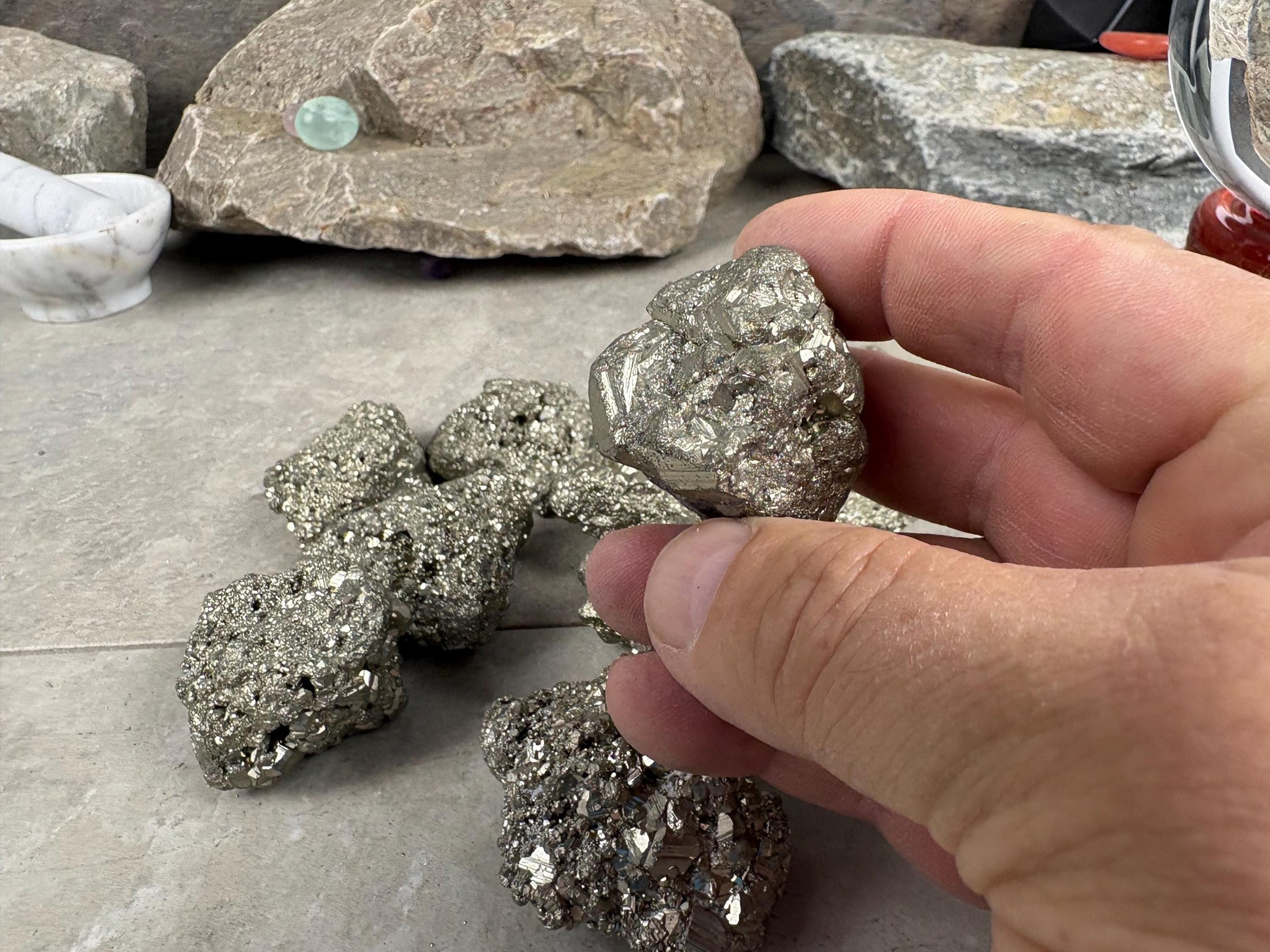 Iron Pyrite Crystal Cluster: Grade A Fools Gold, Home Decor
