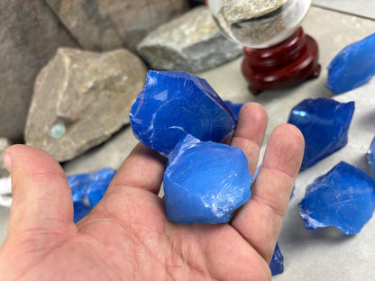 Raw Sapphire Opalite Crystal Glass Arts and Crafts Home Decor Gift Birthday Stone Anxiety Worry Meditation Christmas Mineral