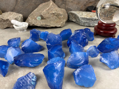 Raw Sapphire Opalite Crystal Glass Arts and Crafts Home Decor Gift Birthday Stone Anxiety Worry Meditation Christmas Mineral