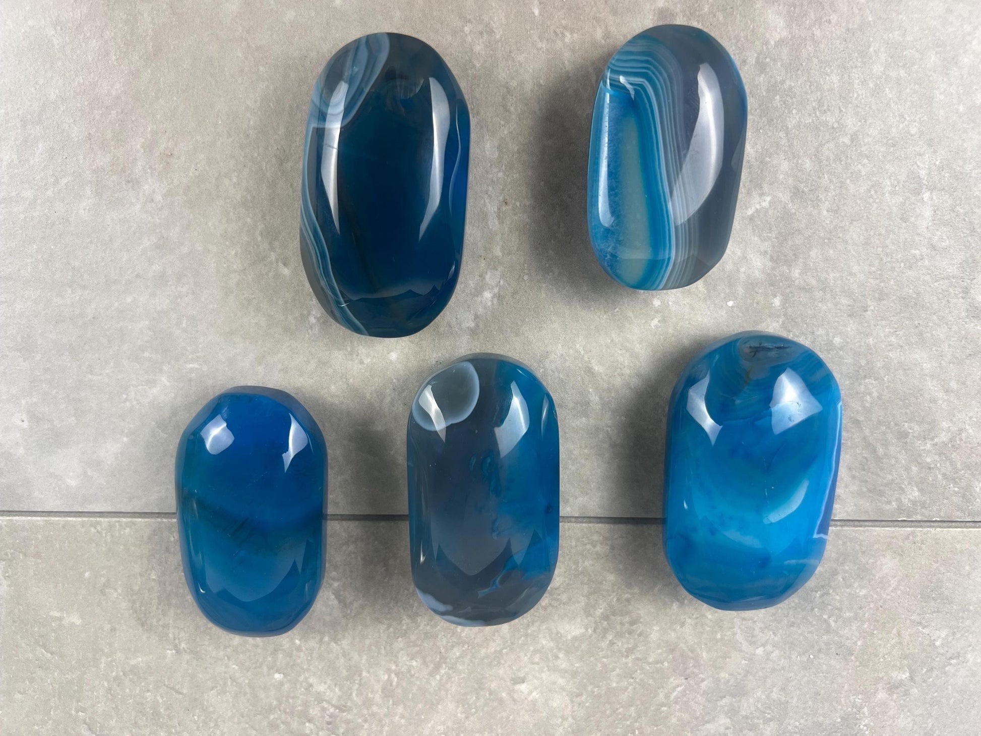 German Blue Sardonyx Palm Stone Polished Worry Stone Home Decor Home Decor Anxiety Pocket Home Decor Worry Pocket Stress Anxiety Palm Stone