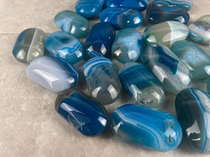 German Blue Sardonyx Palm Stone Polished Worry Stone Home Decor Home Decor Anxiety Pocket Home Decor Worry Pocket Stress Anxiety Palm Stone