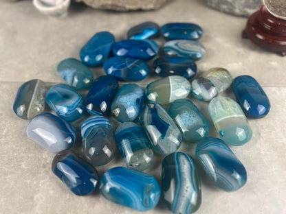 German Blue Sardonyx Palm Stone Polished Worry Stone Home Decor Home Decor Anxiety Pocket Home Decor Worry Pocket Stress Anxiety Palm Stone