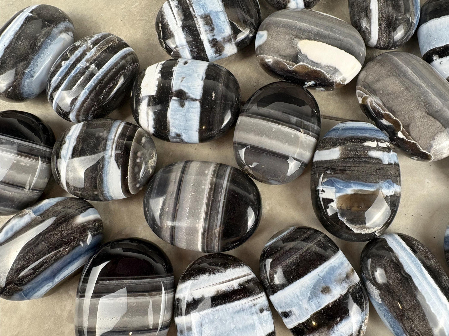 Oregon Blue Owyhee Opal Palm Stone Natural Crystal Polished Worry Decor Anxiety Pocket Distraction Meditation Christmas Worry Gift Jewellry