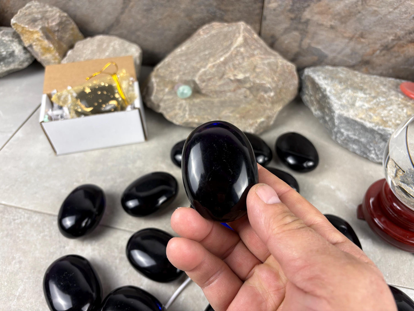 Purple Resonance Smelting Quartz Palm Stone Natural Crystal Polished Worry Decor Anxiety Pocket Distraction Meditation Christmas Worry Gift