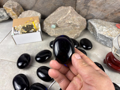 Purple Resonance Smelting Quartz Palm Stone Natural Crystal Polished Worry Decor Anxiety Pocket Distraction Meditation Christmas Worry Gift