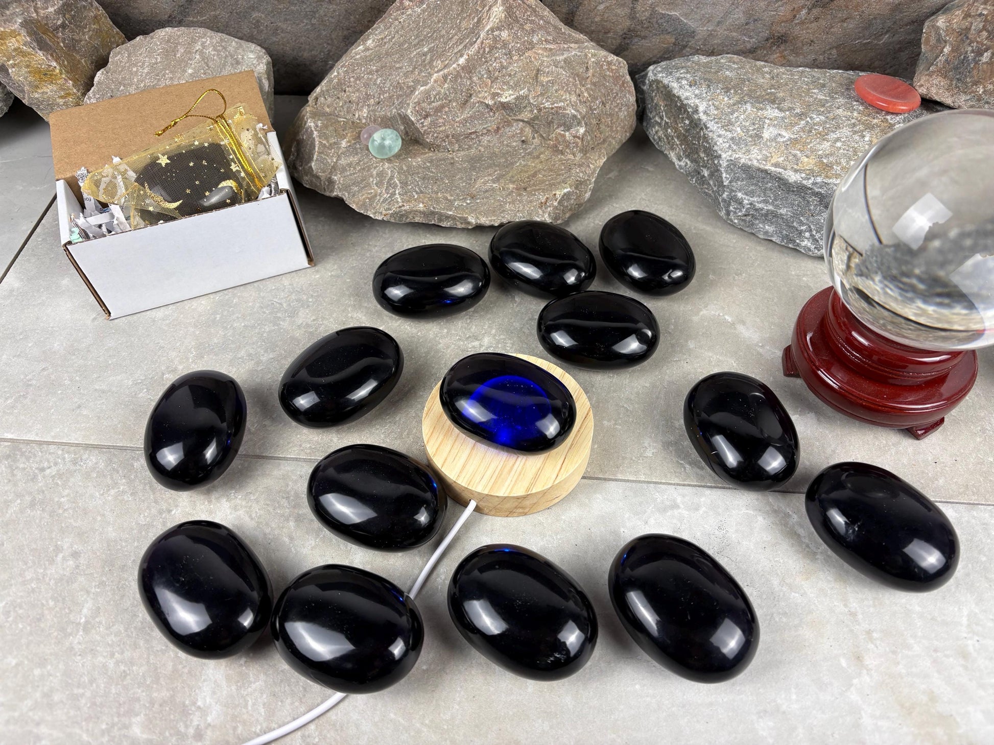 Purple Resonance Smelting Quartz Palm Stone Natural Crystal Polished Worry Decor Anxiety Pocket Distraction Meditation Christmas Worry Gift